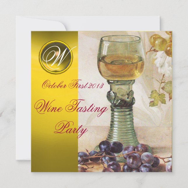 GLAS VIN, GAMLA DRUVININGEN FEST MONOGRAM INBJUDNINGAR (Framsida)