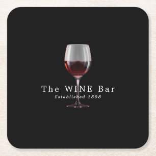 Glas vin, vinbar/vinodling underlägg papper kvadrat