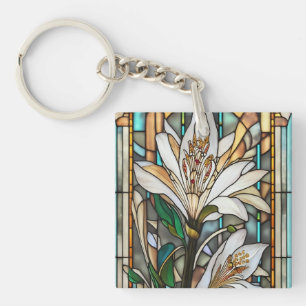 Glas White Lily Illustration, målat