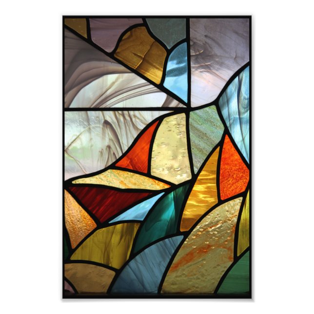 GlasAbstrakt med flera Färgader Fototryck (Framsidan)