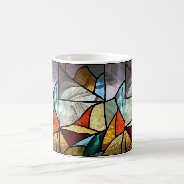 GlasAbstrakt med flera Färgader Kaffemugg (Center)