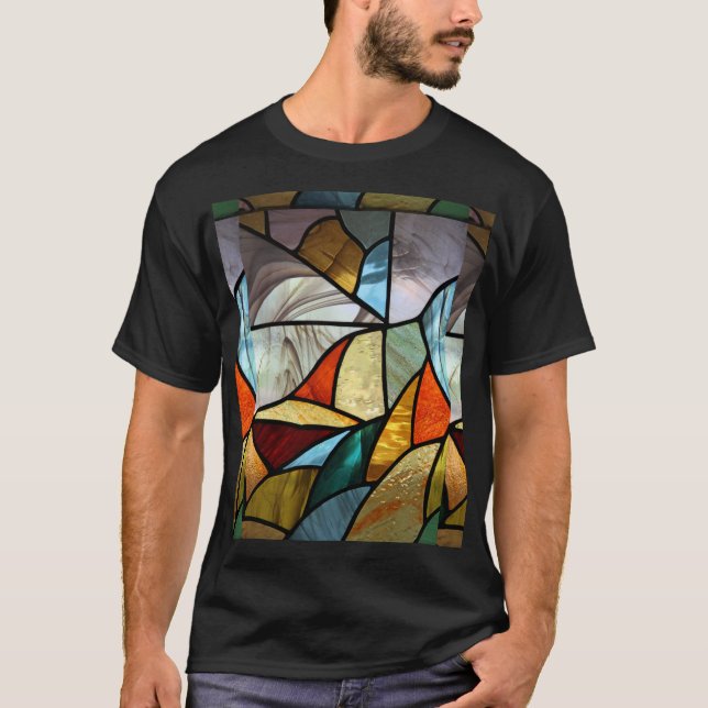 GlasAbstrakt med flera Färgader T Shirt (Framsida)