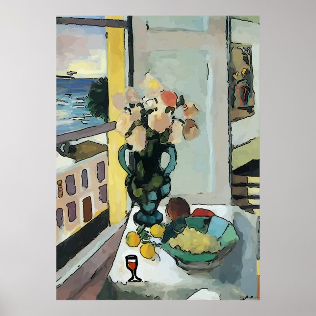 GlasAbstrakten Fönster och Vin Poster (Framsidan)