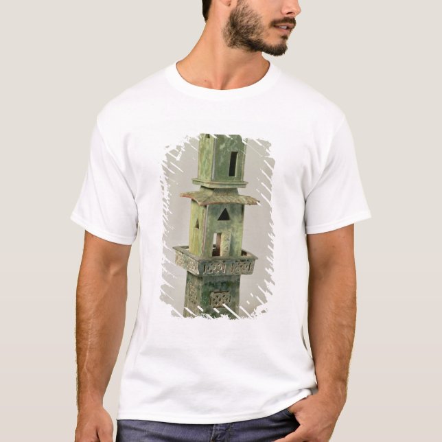 Glasad grönt modellerar av ett torn t shirt (Framsida)