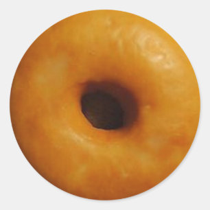 Glasad munkklistermärke runt klistermärke