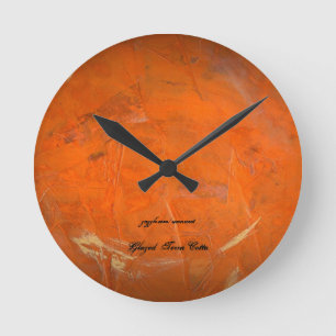 Glasad terra - cotta rund klocka