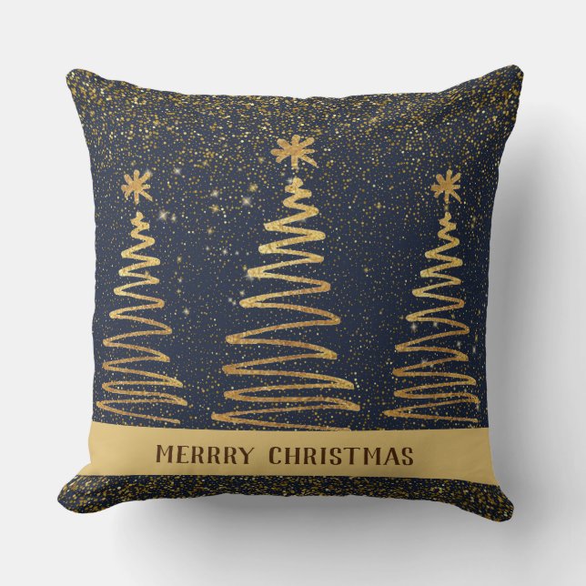 Glasande, ljusblå Elegant av metall Kudde (Framsida)