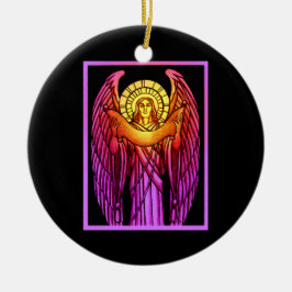 Glasängangel Rund Ornament, fastsatt Julgransprydnad Keramik