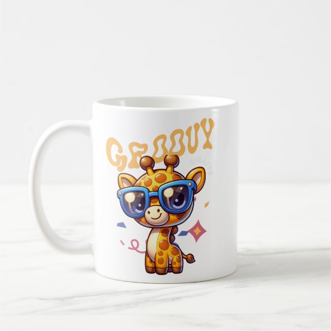 Glasartad söt hund karaktärs konst kaffemugg (Vänster)
