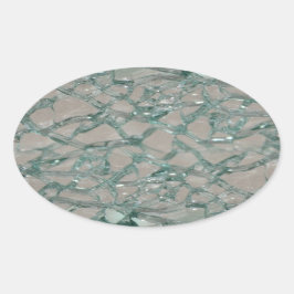 Glasbakgrund (Faux) Ovalt Klistermärke