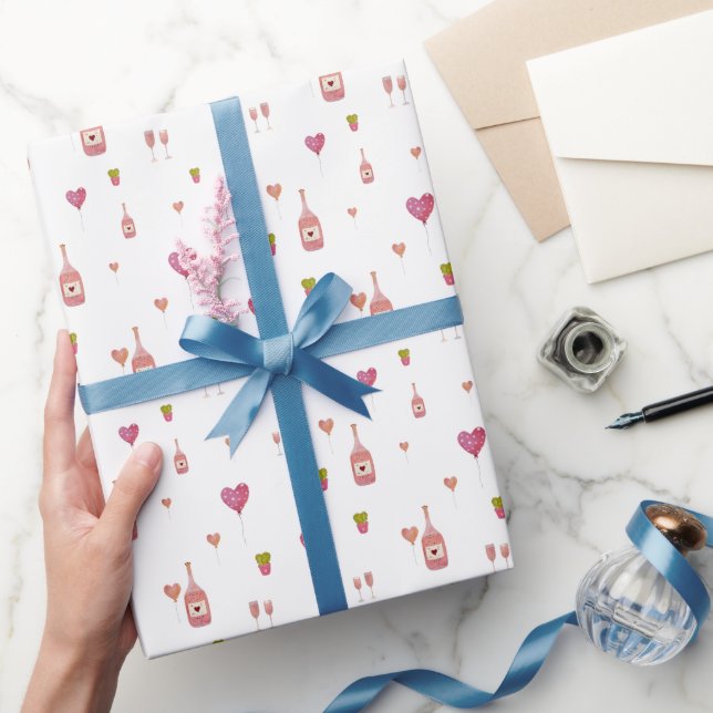 Glasballonger i kärlek vin påverkar alla hjärtans presentpapper (Gifting)