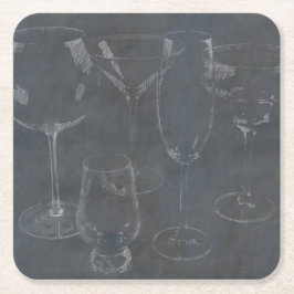 Glasbarr Underlägg Papper Kvadrat