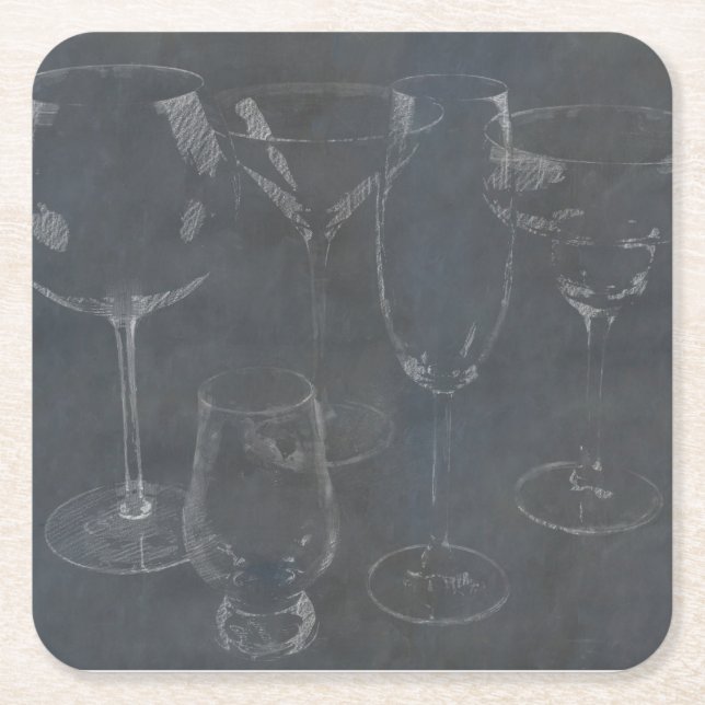 Glasbarr Underlägg Papper Kvadrat (Framsidan)