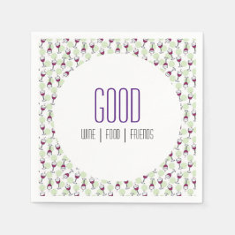 Glasbelysning av grått Vin Mönster Pappersservett