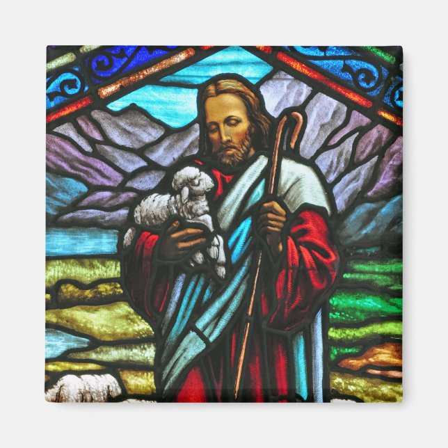 Glasbild bestående av Jesus magnet (Framsidan)