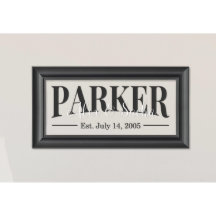 Glasbildat familjenummer w/Ram