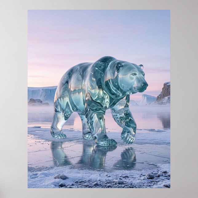 Glasbjörn Arktiskt gryning Poster (Framsidan)