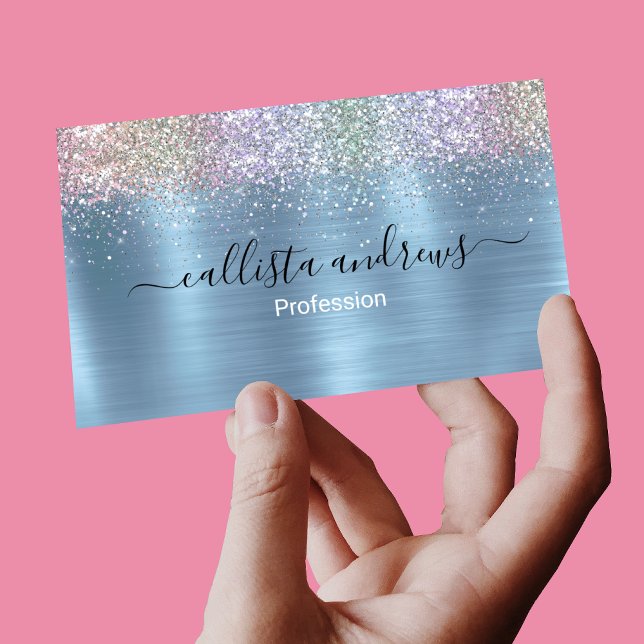 Glasblåfaux glitter magnetiska visitkort (Skapare uppladdad)