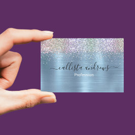 Glasblåfaux glitter visitkort