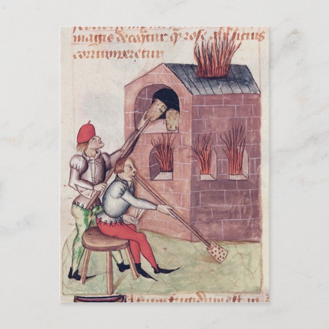 Glasblåsare, av 'Tractatus de Herbis' Vykort (Framsida)