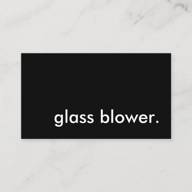 glasblåsare. visitkort (Framsida)