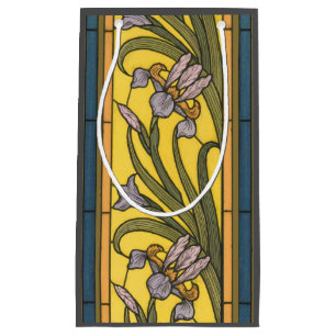 Glasblått Guld i Iris Flower Art nouveau