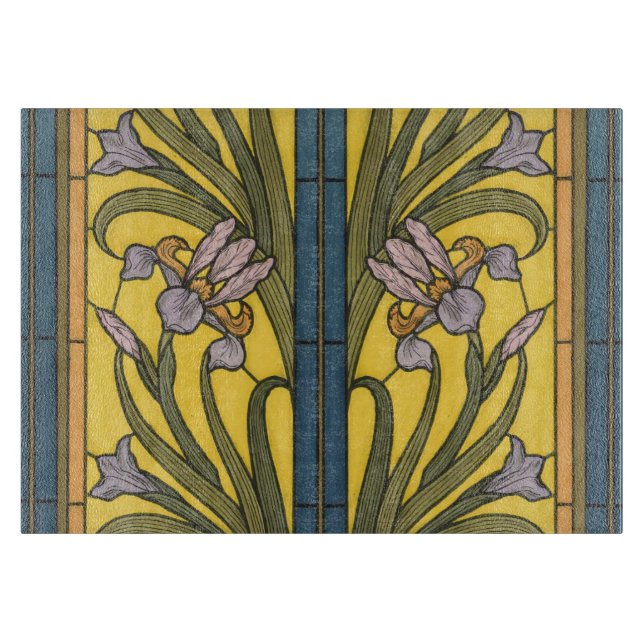 Glasblått Guld i Iris Flower Art nouveau (Framsidan)