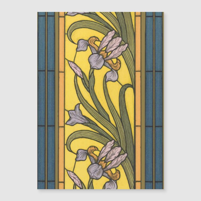 Glasblått Guld i Iris Flower Art nouveau (Framsida)