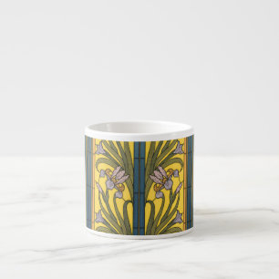 Glasblått Guld i Iris Flower Art nouveau Espressomugg