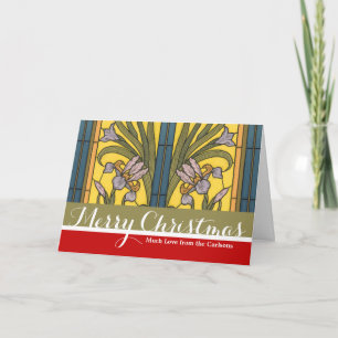 Glasblått Guld i Iris Flower Art nouveau Helgkort