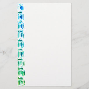 Glasblått vintage, tårblått stenar brevpapper