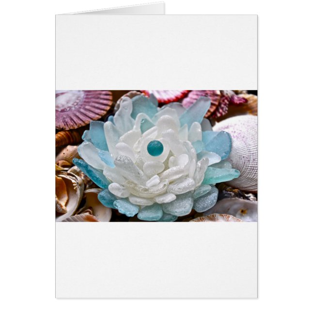 Glasblomma i Vita havet Hälsningskort (Framsidan)