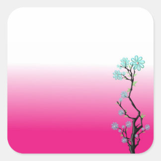 Glasblommor 2 Sticker Fyrkantigt Klistermärke