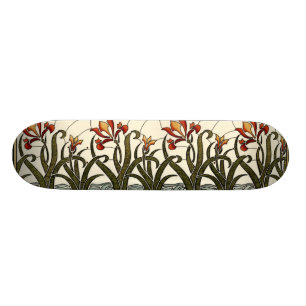 Glasblommor med fastsatt färg med Tan Gräns Old School Skateboard Bräda 21,6 Cm