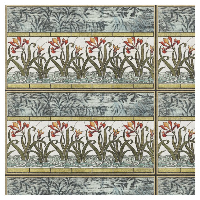 Glasblommor med fastsatt färg med Tan Gräns Tyg (Närbild)