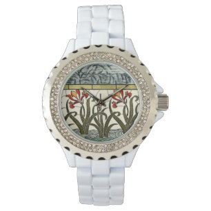 Glasblommor med fastsatt Gräns Armbandsur