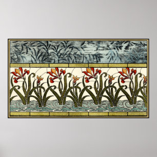 Glasblommor med fastsatt Gräns Poster