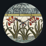 Glasblommor med fastsatt Gräns Stor Klocka<br><div class="desc">Ett härligt nedfläckad glas biet,  ett glas med blommor som växer från stiliserade vatten vid grund och en abstrakt löv överst. Ett fantastiskt vackert köp som skulle ge en fantastisk!</div>