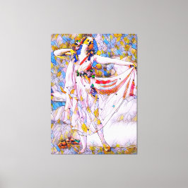 Glasdansare med fastsatt skiva i flödespress canvastryck