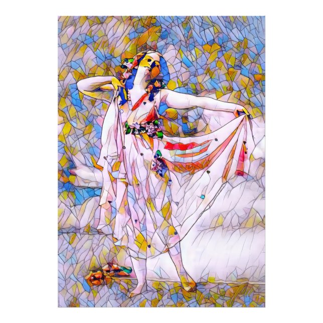 Glasdansare med fastsatt skiva i flödespress fototryck (Framsidan)