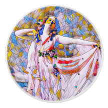 Glasdansare med fastsatt skiva i flödespress