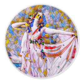 Glasdansare med fastsatt skiva i flödespress knopp