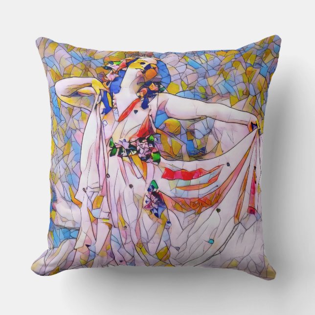 Glasdansare med fastsatt skiva i flödespress kudde (Framsida)