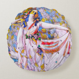 Glasdansare med fastsatt skiva i flödespress rund kudde