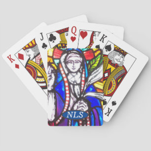 Glasdesign med Religiösa Figur. Casinokort