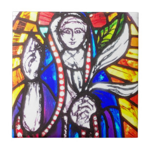 Glasdesign med Religiösa Figur. Kakelplatta