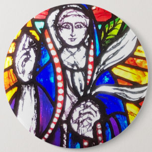 Glasdesign med Religiösa Figur. Knapp
