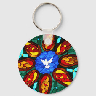 Glasdova, fastsatt nyckelring