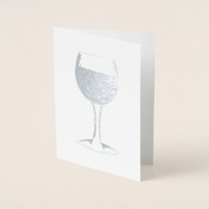 Glasdrickande av metallisk Vin Vin Älskare Folierat Kort