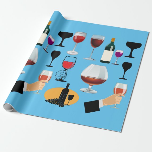 Glasdrycker i Vin Cocktail party Alkohol Sprit Art Presentpapper (Utrullad)